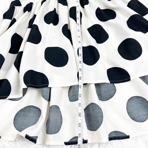 H&M Polka Dot Wrap White Black Midi Dress Size XS - Picture 9 of 12